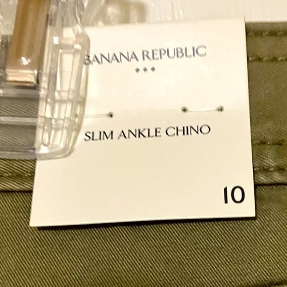 Banana Republic Olive Green Slim Ankle Chinos Size 10 - Picture 5 of 5